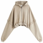 Joah Brown Women's Deconstructed Crop Zip Hoodie in Sand