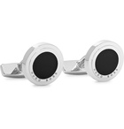 Hugo Boss - Eddie Silver-Tone and Enamel Cufflinks - Black