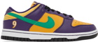 Nike Purple & Yellow Dunk LL Low Sneakers