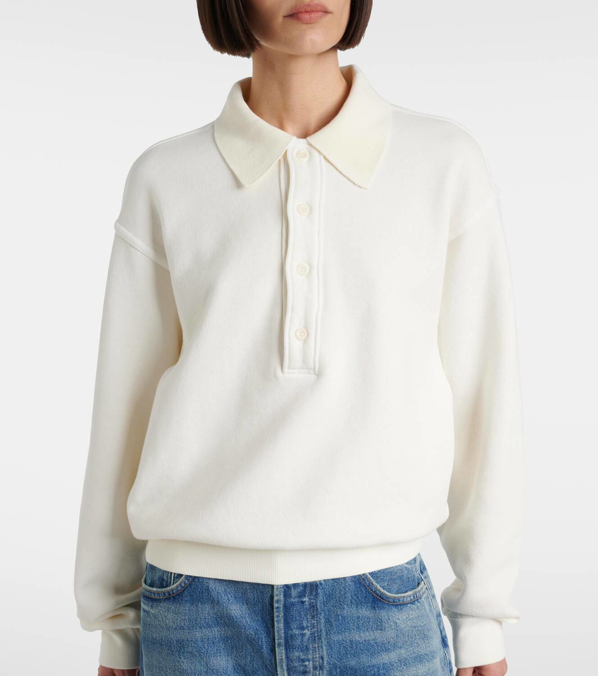 Citizens of Humanity Remi cotton-blend fleece polo sweatshirt