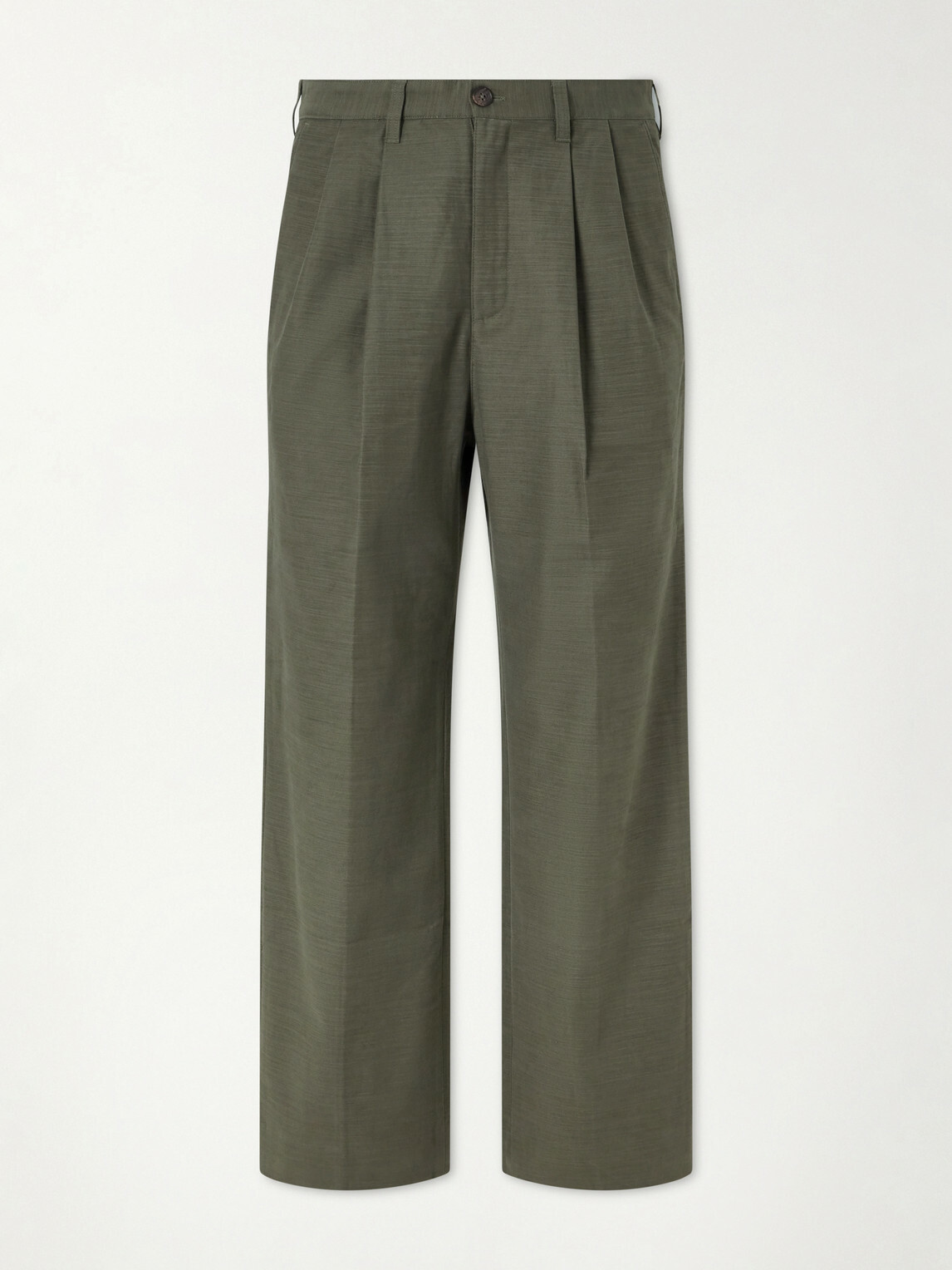 Aimé Leon Dore - Straight-Leg Pleated Cotton Trousers - Brown