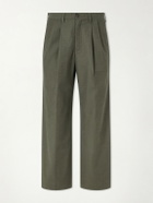 Aimé Leon Dore - Straight-Leg Pleated Cotton Trousers - Brown