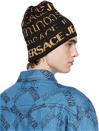 Versace Jeans Couture Black & Gold Knit Beanie