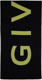 Givenchy Black & Green Logo Scarf