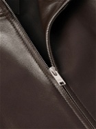Bottega Veneta - Leather Hooded Jacket - Brown