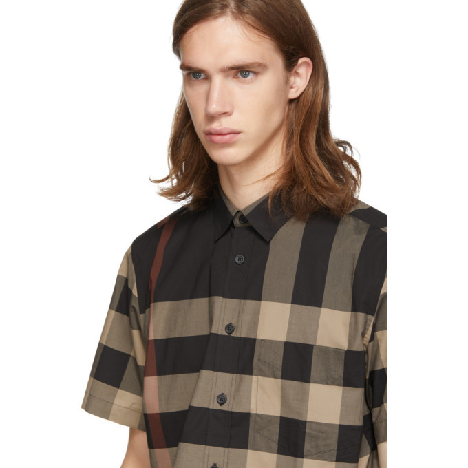 burberry black check shirt