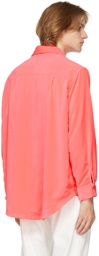 ERL Pink Velvet Drop-Tail Shirt