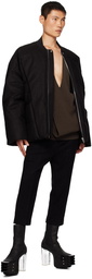 Rick Owens Black Paneled Down Jacket