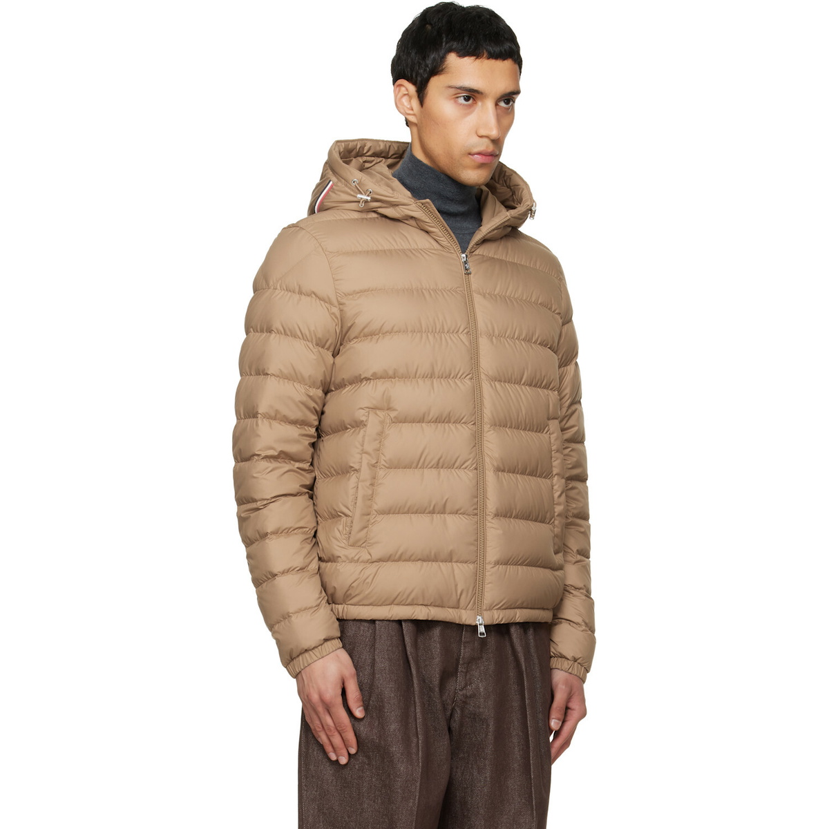 Moncler Beige Vermeille Hooded Short Down Jacket
