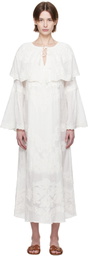 SEA NY White Vale Capelet Maxi Dress