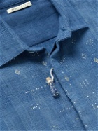 11.11/eleven eleven - Embroidered Organic Cotton Shirt - Blue