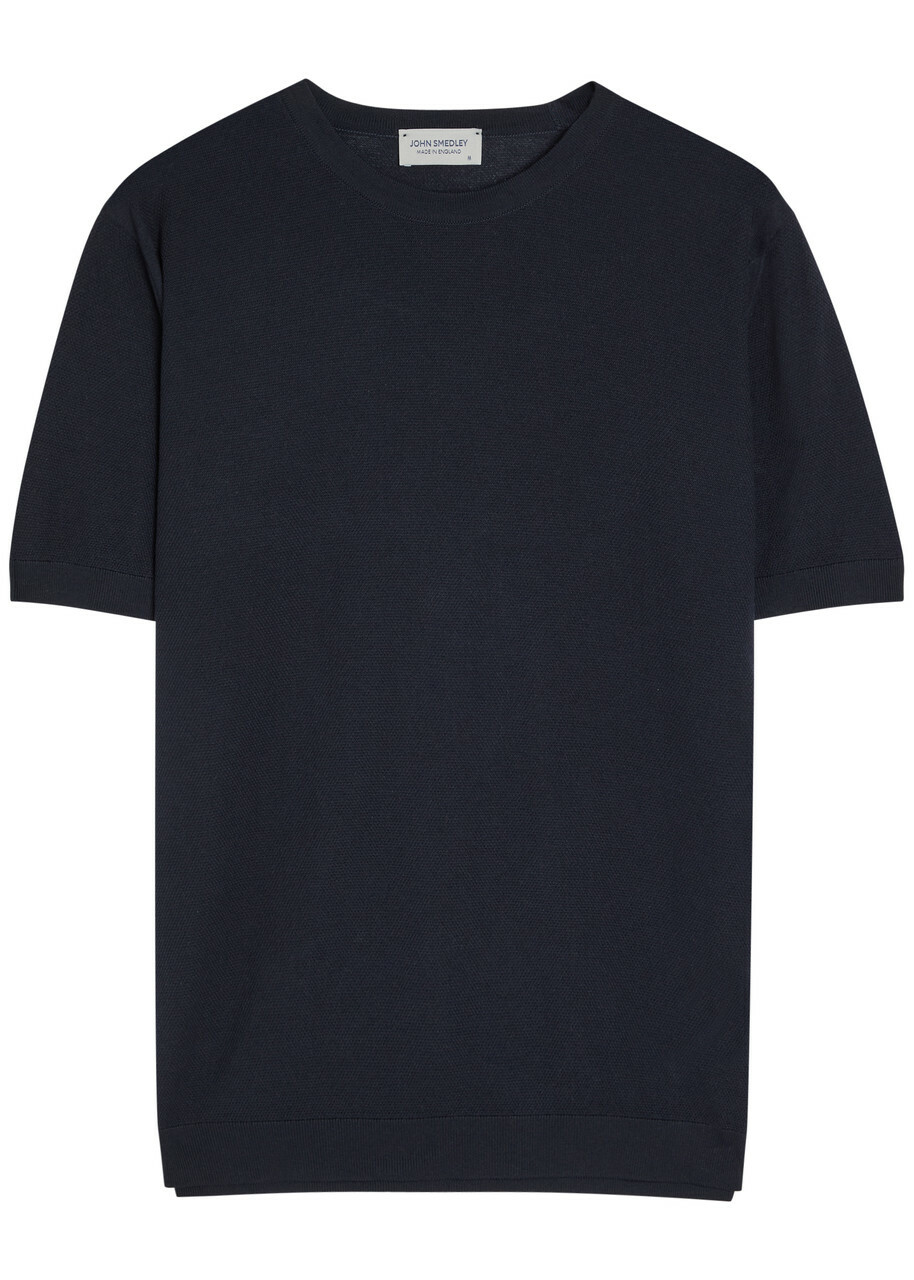 John Smedley Park Fine-knit Cotton T-shirt Navy