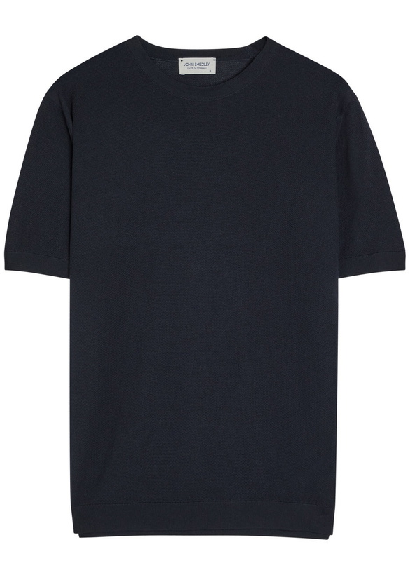 Photo: John Smedley Park Fine-knit Cotton T-shirt Navy