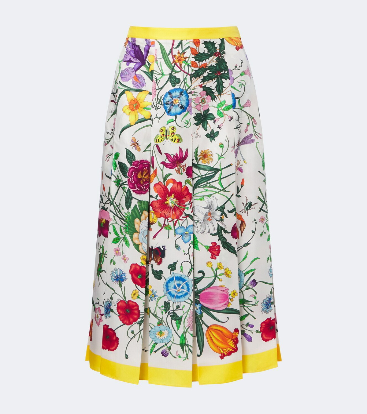Gucci Gucci Flora pleated silk midi skirt