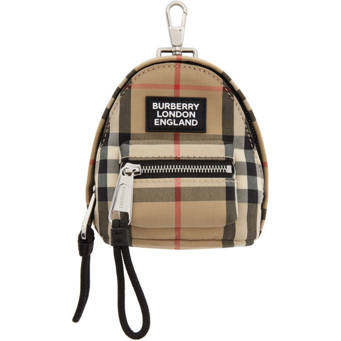 Photo: Burberry Beige Vintage Check Backpack Keychain