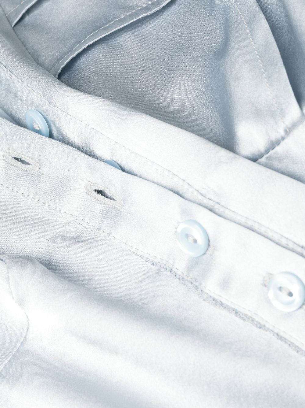 Sinead O'Dwyer Blue Draped-Panel Silk Shirt