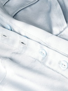 Sinead O'Dwyer Blue Draped-Panel Silk Shirt