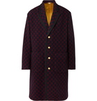 Gucci - Logo-Jacquard Wool-Blend Coat - Blue