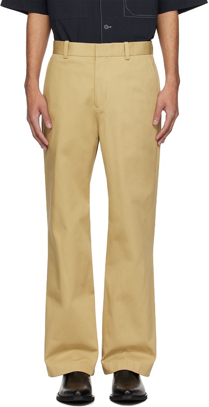 Photo: Solid Homme Beige Wide-Leg Trousers