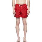 Bather Red Solid Swim Shorts