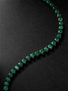 SHAY - 18-Karat Blackened Gold Emerald Necklace