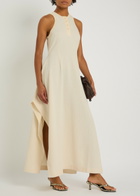 Nanushka Thoose Draped Crepe Maxi Dress Cream