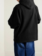 Acne Studios - Franklin Logo-Flocked Cotton-Jersey Hoodie - Black