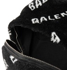 Balenciaga - Logo-Print Fleece Backpack - Black