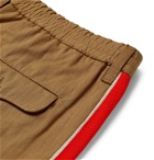 Gucci - Slim-Fit Tapered Webbing-Trimmed Cotton-Blend Ripstop Trousers - Brown