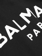 Balmain - Logo-Print Cotton-Jersey Hoodie - Black