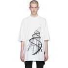 Rick Owens Drkshdw White Graphic Tarp T-Shirt