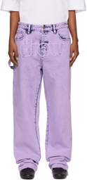 drew house SSENSE Exclusive Purple Secret Carpenter Jeans