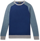 Howlin' - Colour-Block Lambswool And Cotton-Blend Sweater - Blue