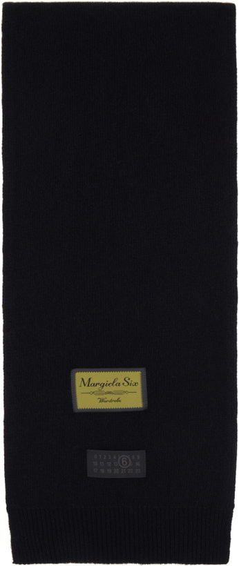 Photo: MM6 Maison Margiela Black Wool-Blend Scarf
