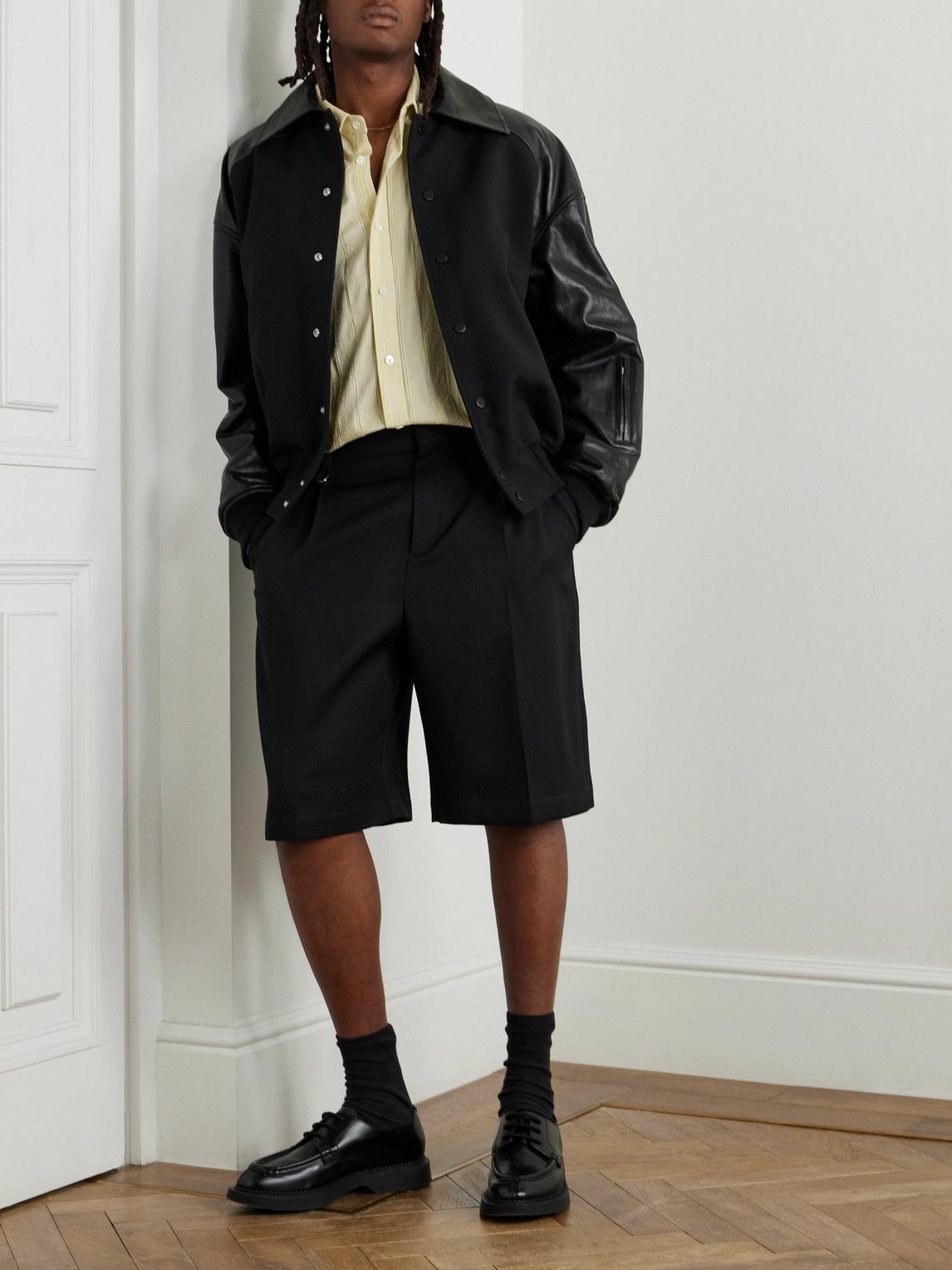 ジャケット Jil Sander SS25 Black wool jacket (J02BN0199J40035 001) Jil Sander Men's Melton Wool Bomber Jacket in Black Jil Sander