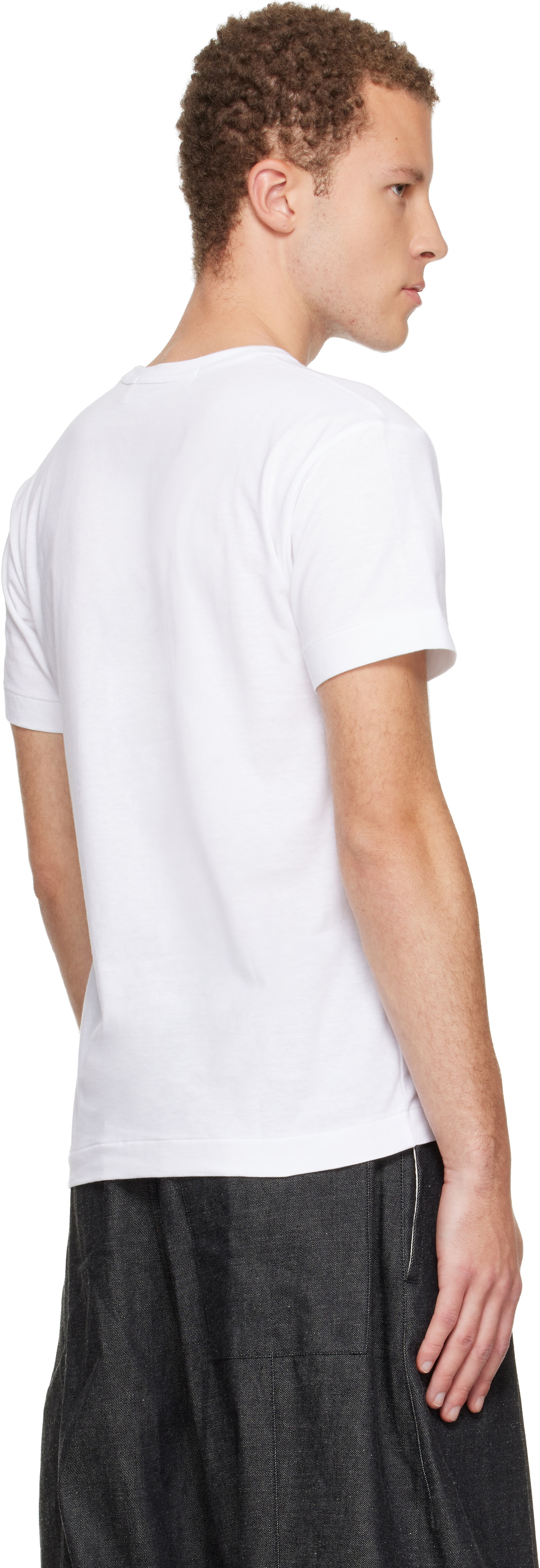 COMME des GARÇONS PLAY White Basic Red Emblem T-shirt