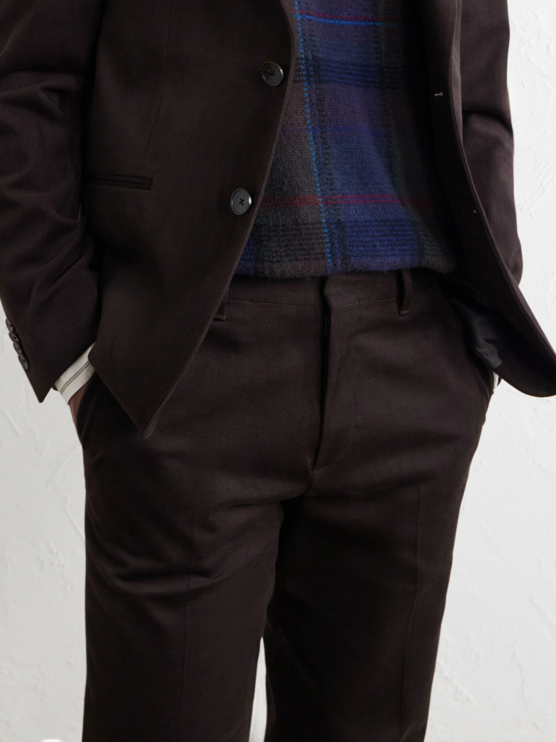 Mr P. - Straight-Leg Brushed Cotton-Blend Twill Suit Trousers - Brown