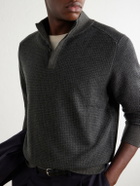 N.PEAL - Houndstooth Cashmere Sweater - Gray
