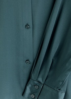 Eileen Fisher Stretch-silk Satin Shirt Dark Blue