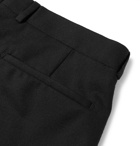 Mr P. - Black Tapered Pleated Worsted-Wool Trousers - Black