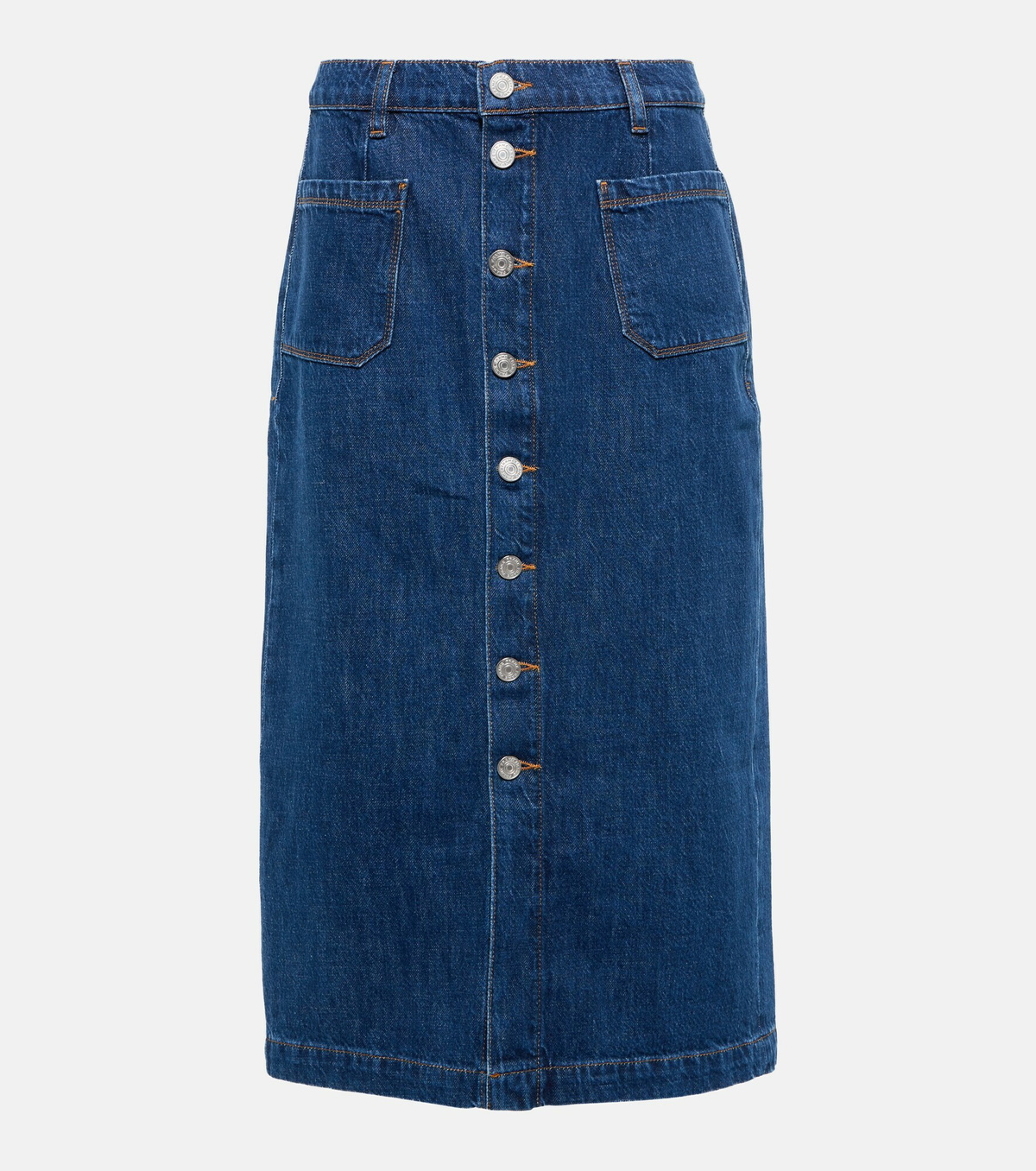 Frame Le Bardot denim midi skirt Frame Denim