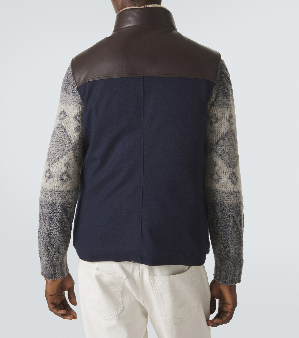 Brunello Cucinelli Shearling-trimmed wool vest