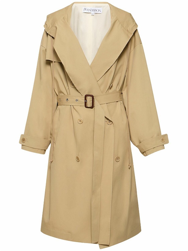 Photo: JW ANDERSON - Cotton Twill Hooded Trench Coat