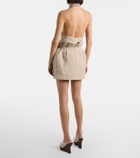 Magda Butrym Floral-appliqué linen miniskirt