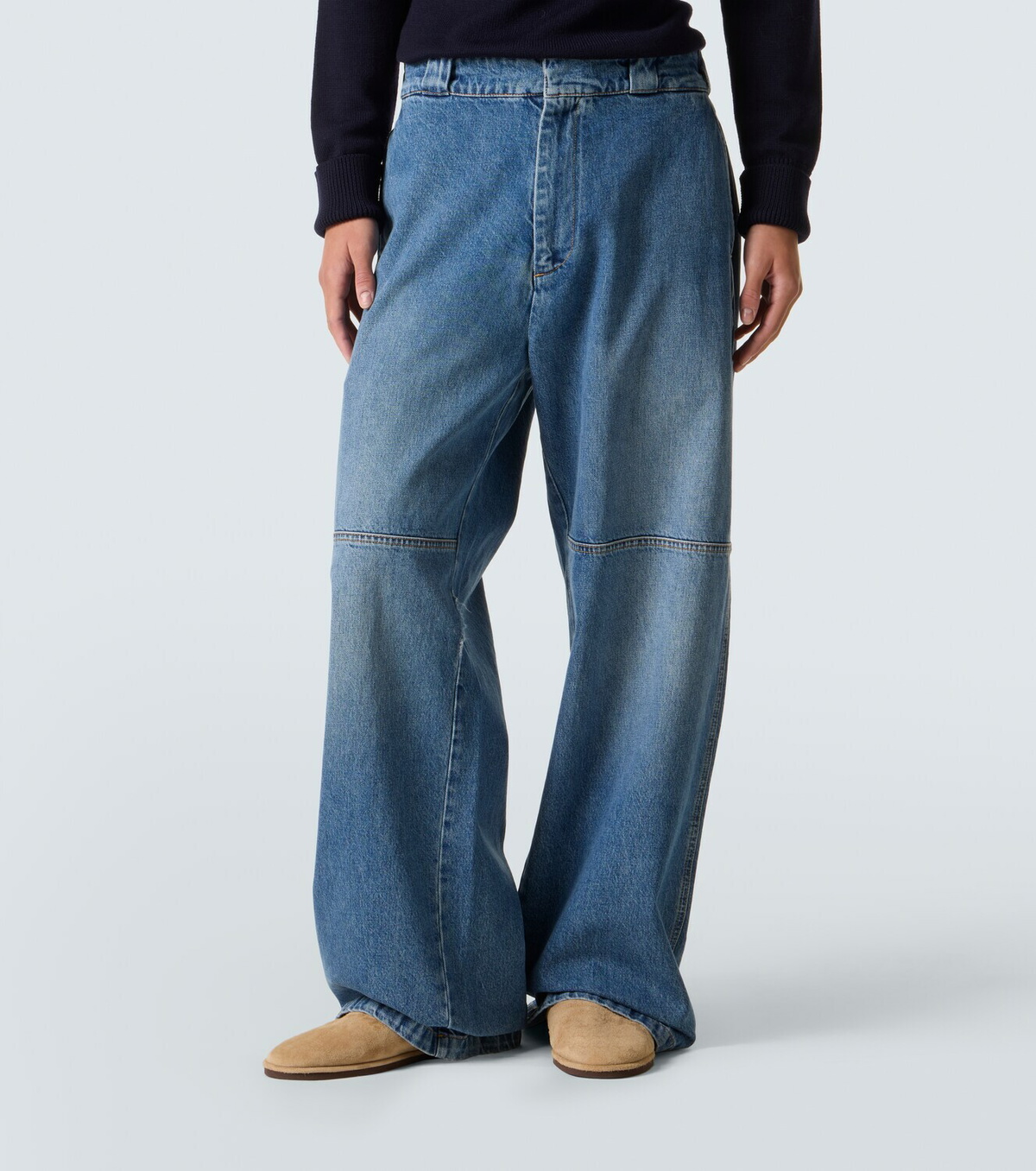Plan C Faded wide-leg jeans