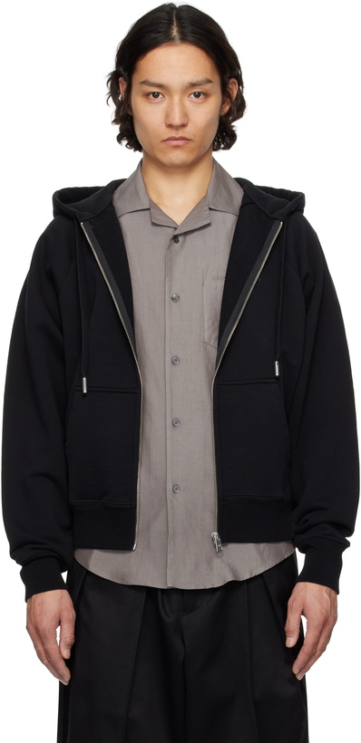 Photo: AMI Paris Black Ami de Coeur Tonal Hoodie