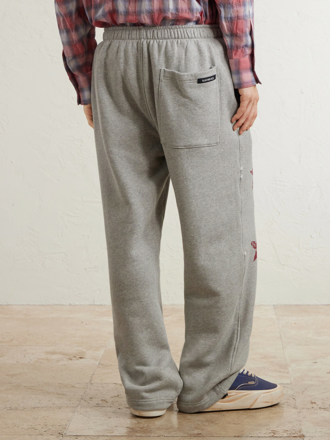 NAHMIAS - Youth Enrichment Wide-Leg Logo-Print Distressed Cotton Sweatpants - Gray