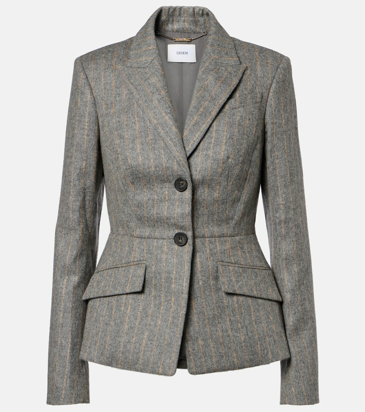 Erdem Pinstripe wool and mohair blazer