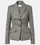 Erdem Pinstripe wool and mohair blazer