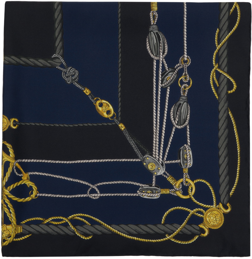 Versace Navy Nautical Scarf Versace